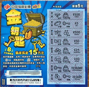 2018年最后一天中头彩渔民刮金钥匙中15万元大奖